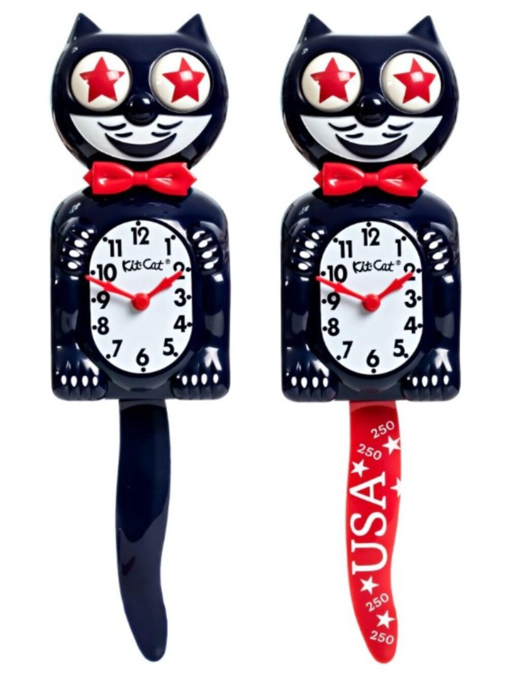 Old Glory Special Edition Kit-Cat Klock Clock with 2 tails & star eyes